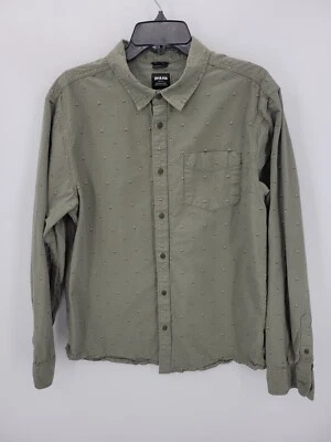 Prana Shirt Mens Large Green Aztec Print Long Sleeve Button Up Outdoor Casual - Image 1 of 4