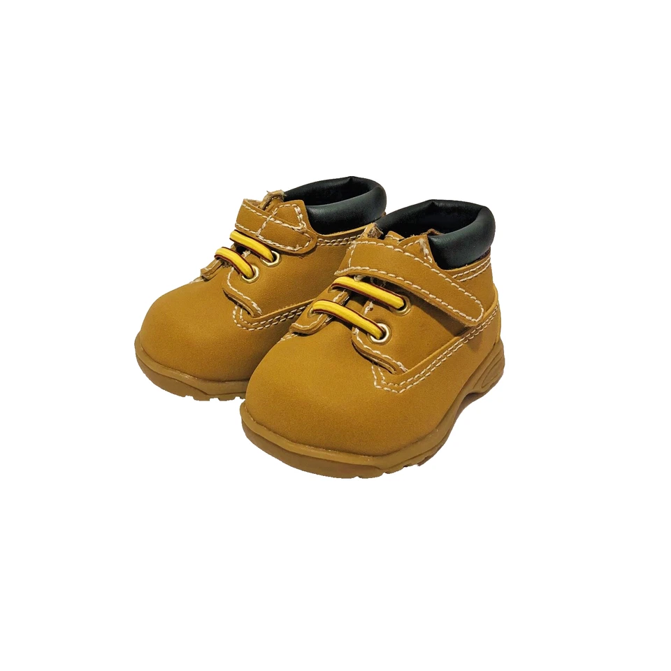 Zapatos estilo bota de trabajo marrón bebé Teeny Toes talla 2 Foto 1 de 4