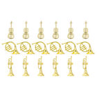 Gold Musical Instruments for Dollhouse Miniature - Trumpet, Violin & More