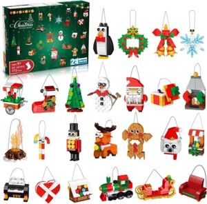 24 Packs Christmas Ornaments Building Set - Hanging Christmas Tree, Wreath, Sant - Picture 1 of 12