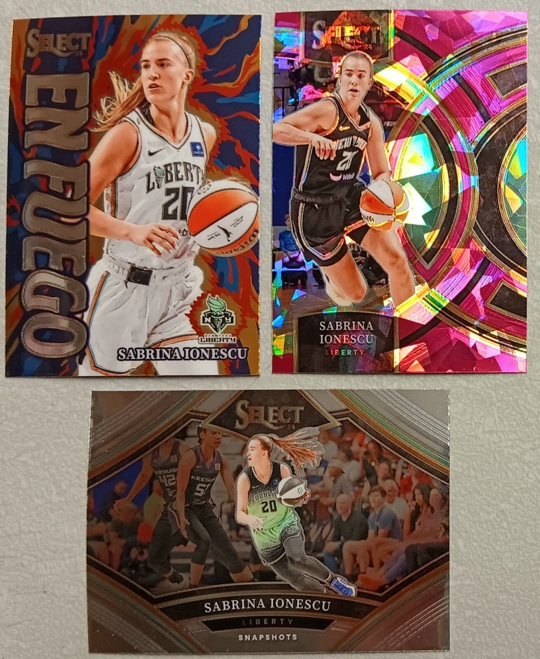 2024 Select WNBA Sabrina Ionescu Cards #174 Premier Pink Ice - Snapshots Enfuego - Image 1 of 4