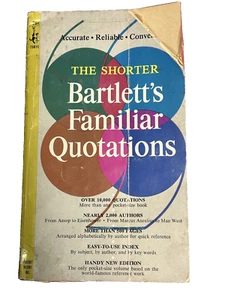 Vintage 1953 Edition The Shorter Bartlett's Familiar Quotations Paperback - Picture 1 of 3