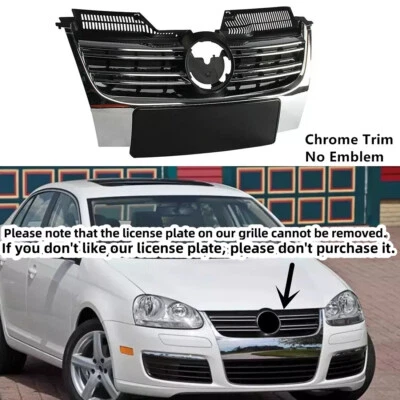 FITS VW JETTA MK5 2006-2010 V FRONT BUMPER GRILLE GRILL NO EMBLEM REPLACEMENT — 第 1/4 张图片