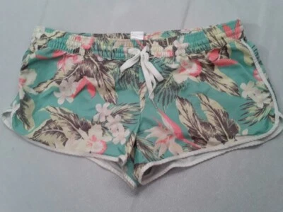 Ladies Billa Bong Volley Board Shorts - Large Green White Palms Floral Flowers - Image 1 of 4