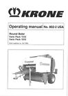 Krone Round Baler Vario Pack 1510 1810 Operators Manual