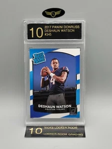 2017 Panini Donruss Texans DESHAUN WATSON #345 rookie RC graded mint card LRG 10 - Picture 1 of 2