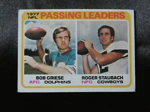 1978 TOPPS FOOTBALL CARD 1976 PASSING LEADER #331 STAUBACH & GRIECHSE - Bild 1 von 2