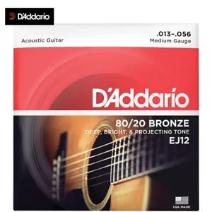 D'Addario EJ12 80/20 Bronze Medium Acoustic Guitar Strings 13-56 - Picture 1 of 4