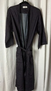 Bata vintage YSL Yves Saint Laurent Pour Home talla única para hombre azul rojo estampado - Imagen 1 de 8