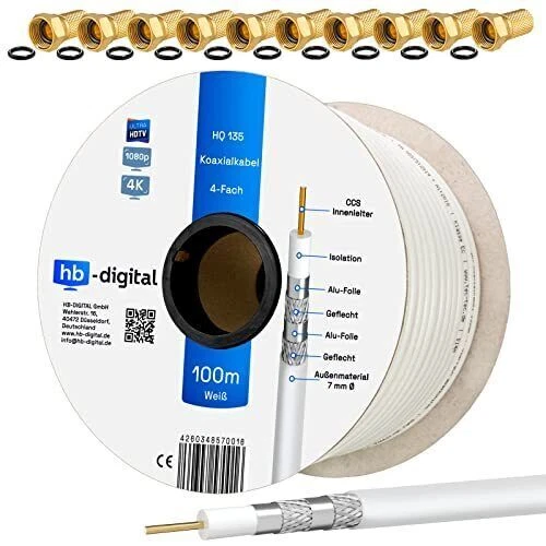 HB-Digital 100m 135 HQ Koaxial Kabel (1706)