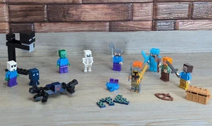 Lego Minecraft Minifigures Bulk Lot 8 Figs/Accessories Slenderman Spider Squid + - Picture 1 of 24