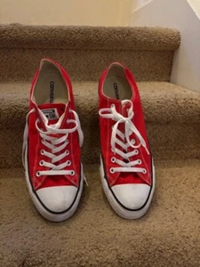 CONVERSE ~ Chuck Taylor All Star sneaker basse tomaia in tela UOMO TAGLIA 13 ROSSO scarpe - Foto 1 di 5