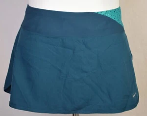 NEW NIKE PRINTED TWISTY 2 IN 1 RUNNING DRI-FIT SKIRT WOMEN'S LARGE L GREEN TEAL - Picture 1 of 7