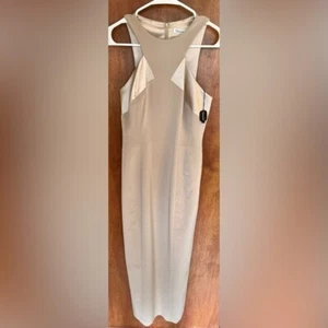Tahari Maxi tan gold  formal Evening Dress - New with tags - Picture 1 of 8