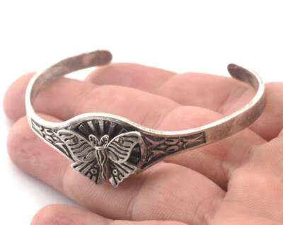 Brazalete pulsera Luna Moth Sun plata antigua (napado en níquel sin plomo) latón 4895 Foto 1 de 3