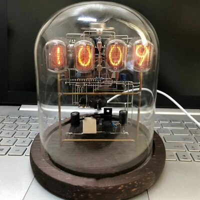 Classic Vintage IN-12 Nixie Tube Clock Kit DIY / Unassembled W/ Round Glass Case - Image 1 of 4