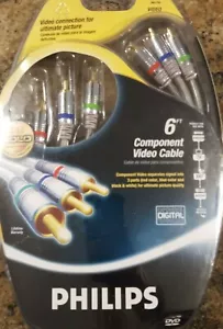 Philips Component Video Cable, 24K Gold Plated Connectors 6 Ft. DVD TV SAT RECV - Picture 1 of 7