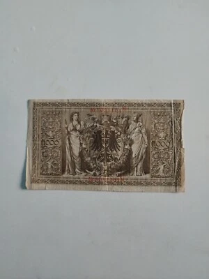 German 1000 Mark Reichsbanknote BERLIN April 1910 ,Circulated large banknote - Image 1 of 2