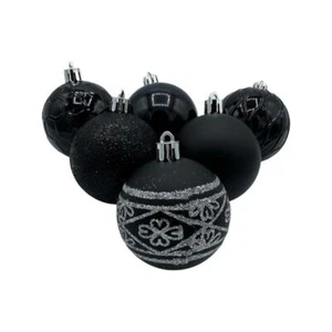 Weihnachtskugel Ornamente 34ct schwarzes Set in mittlerer Größe (2,36"/60 mm) - Bild 1 von 10