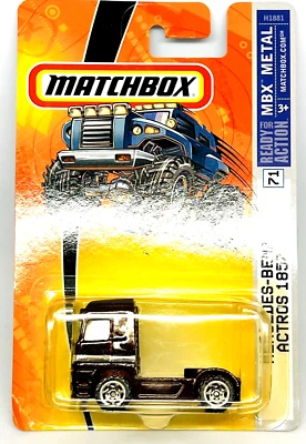Matchbox Mattel 71 Mercedes Benz Actros 1857 în brown, rare wheels, moc! - Image 1 of 4