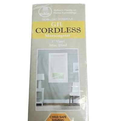 Achim GII Cordless Morningstar 1" Vinyl Mini Blinds Alabaster 30" x 64" - Image 1 of 4