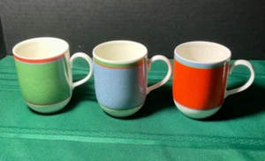3x Villeroy & Boch Luxembourg TIPO VIVA Porcelain Mugs Green Red Blue - NEW - Picture 1 of 14
