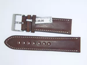 "Correa de correa de reloj de cuero genuino vintage FLUCO 24 mm marrón mocha ""Casablanca" - Imagen 1 de 2