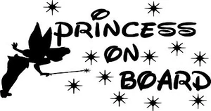 Fairy Tinkerbell bebé a bordo niño, niños, princesa, coche/furgoneta pegatina de ventana!¡! - Imagen 1 de 11