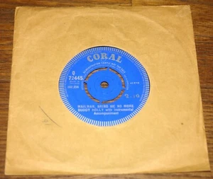 BUDDY HOLLY ~ MAILMAN b/w LOOK AT ME ~ UK CORAL DEMO 7" 1957 - Picture 1 of 4