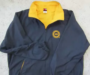 UAW United Auto Workers Dk Blue full zip Jacket men L UNION LINE UNION MADE NWOT - Picture 1 of 10