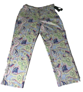 Lauren Ralph Lauren Breakers ladies pants blue multicolor  14W New with Tags - Picture 1 of 8