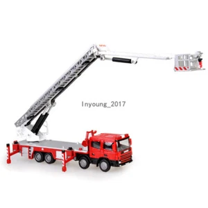 Aerial Platform Fire Truck Model Car Diecast Fire Engine Toy Cars Boys Gifts - Picture 1 of 10