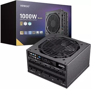 1000W Black Power Supply ATX 3.0 Ready Dual Pcie 5.0, 80 plus Gold Full Modular, - Picture 1 of 9
