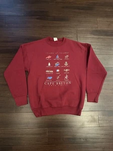 Vintage 90s Cape Breton Nova Scotia Canada Sweatshirt Size Large Retro - Picture 1 of 7