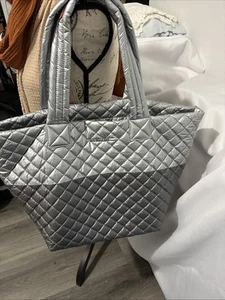 MZ WALLACE TWO TONE GRAY /SILVER TOTE BAG - Picture 1 of 14