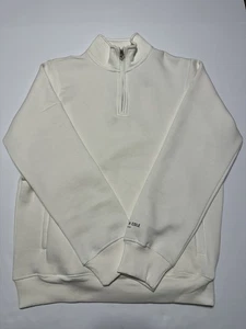 Kenneth Cole New York 1983 White Fleece Pullover Half Zip Sweater Herren Medium - Bild 1 von 7