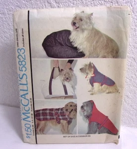 Dog Coat & Accessories Vintage McCall's Pattern # 5823, 1977 Pattern Uncut FF - Picture 1 of 6