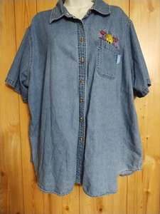 Vintage Loony Tunes Tweety Bird Denim Kurzarm Hemd Warner Brother22W/24W - Bild 1 von 14