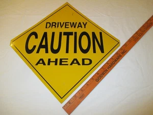 Vtg. Metal NO SNOWMOBILES Allowed WITH SYMBOLS/ Caution Driveway Ahead. 2 Sided. - Picture 1 of 9