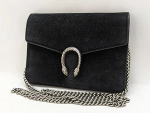 Gucci Dionysus Leder Kette Geldbörse Schultertasche 2WEGE Schwarz Silber... - Bild 1 von 14