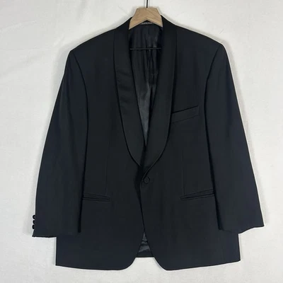 L.B.M. Chaqueta de esmoquin Lubiam 44 para hombre 1911 negra pico extra fina Merino Italia Foto 1 de 4