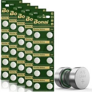 BONAI LR44 AG13 Batterie 1,5 V batteria a bottone 50 pezzi, A76 357/303 L1154F - Foto 1 di 11