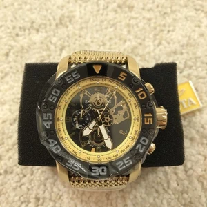 Invicta Racing JM Limited Edition Men's 48mm Gold Skeleton Watch 48058 - Picture 1 of 7