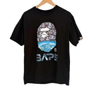 NWT A Bathing Ape BAPE Space Camo Ape Head Graphic T Shirt Black Mens Large L - Picture 1 of 8
