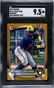 2025 bowman baseball Jesus Made Prospect Gold Boarder 10/50 Sgc 9.5 - Picture 1 of 2
