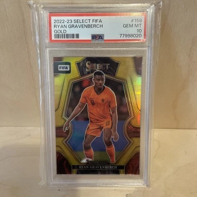 Ryan Gravenberch 2022 Panini Select Fifa #158 Gold Prizm /10 PSA 10 - Image 1 of 2