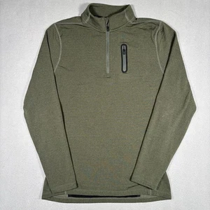 Pullover Ten Thousand The Over Cremallera 1/4 Para Hombre Verde Medio Rejilla Tejido Térmico - Imagen 1 de 8