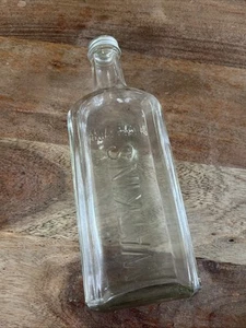 Vintage Embossed Glass Apothecary Watkins Syrup Medical Bottle With Lid 8.5” - Picture 1 of 6