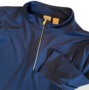 CHICOS ZENERGY TOP WOMENS 3 XL 16/18 NAVY BLUE HALF ZIP 3/4 SLEEVE PULLOVER - Picture 1 of 17