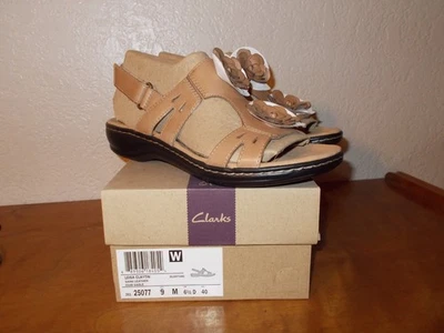 Sandalias Clarks Leisa de cuero arena arcilla talla 9M Foto 1 de 4